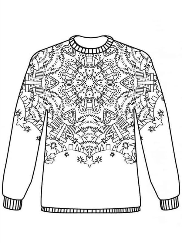 Mandala Christmas sweater Coloring page Mandala Christmas sweater Coloring page