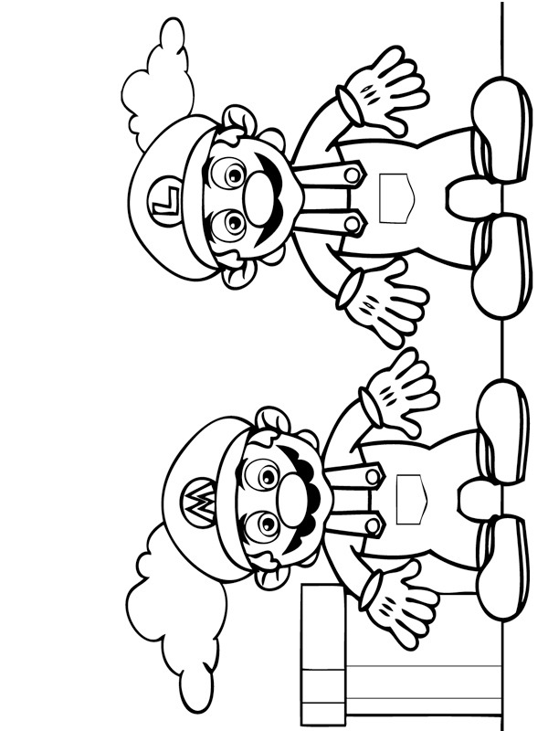 Mario and Luigi Coloring page