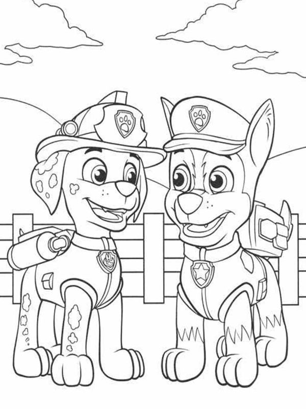 Marshall and Chase Coloring page Marshall and Chase Coloring page
