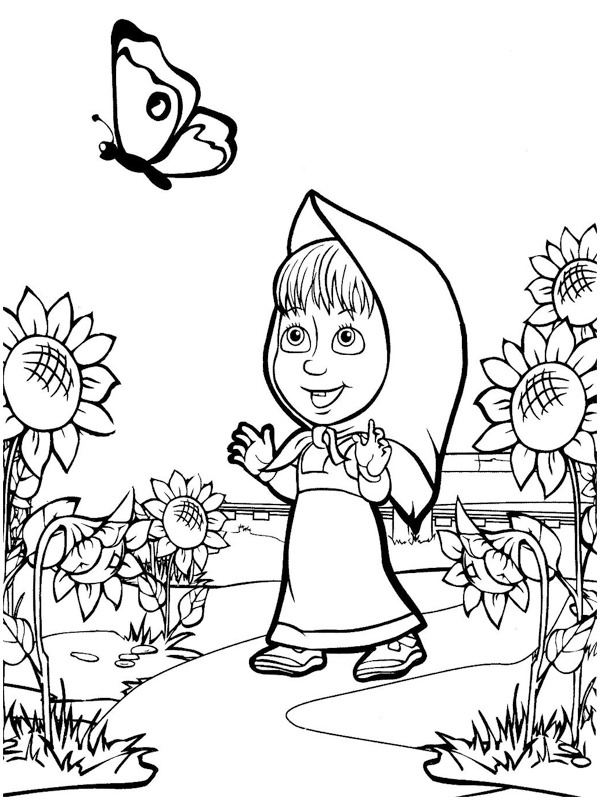 Masha (Masha and the Bear) Coloring page Masha (Masha and the Bear) Coloring page