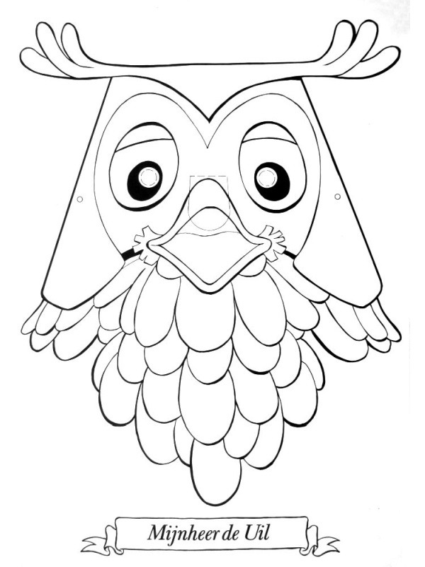 Mask Mr. Owl Coloring page