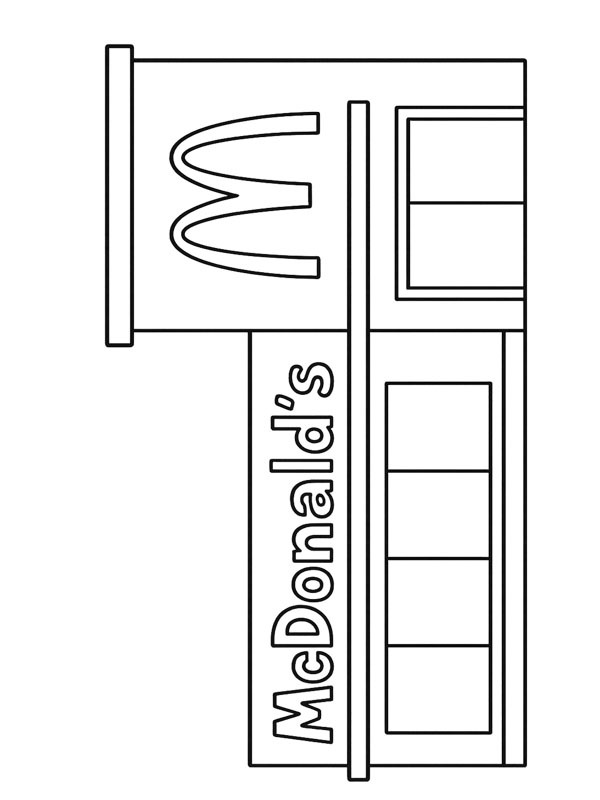 McDonald's restaurant Coloring page McDonald's restaurant Coloring page