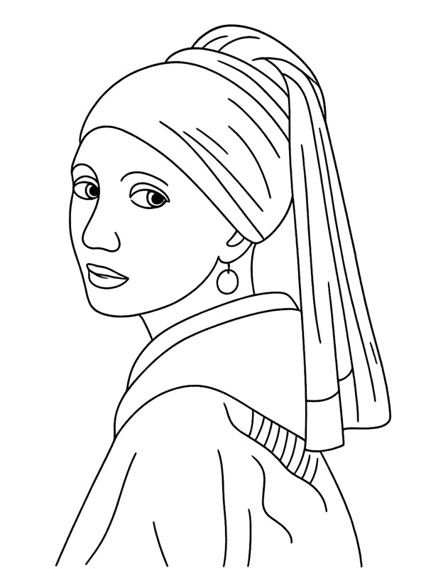 Girl with a Pearl Earring Coloring page