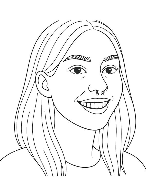 Girl with nose piercing Coloring page Girl with nose piercing Coloring page