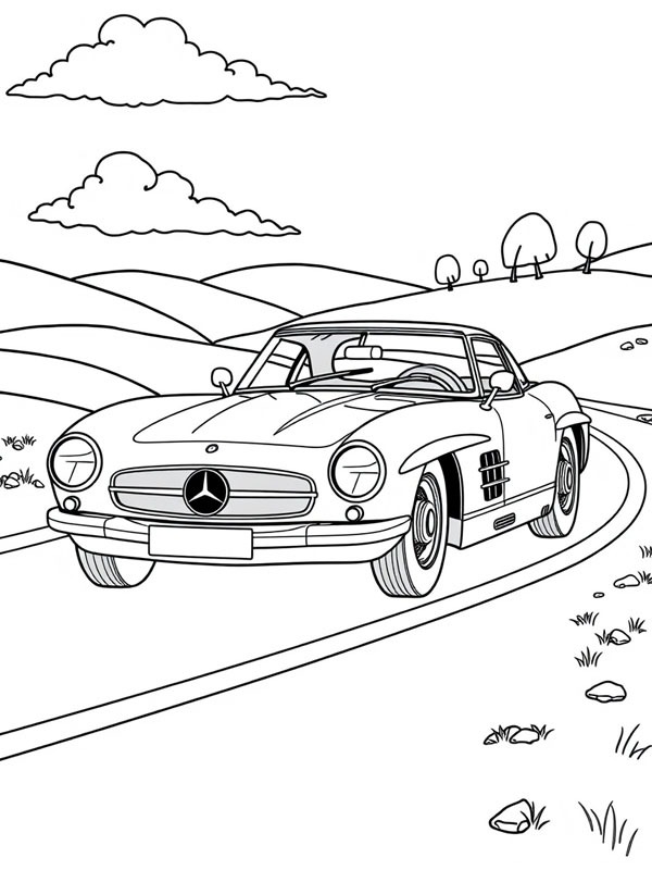Mercedes-Benz 300 SLR Coloring page Mercedes-Benz 300 SLR Coloring page