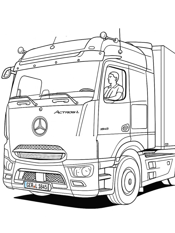 Mercedes-Benz Actros L Coloring page Mercedes-Benz Actros L Coloring page