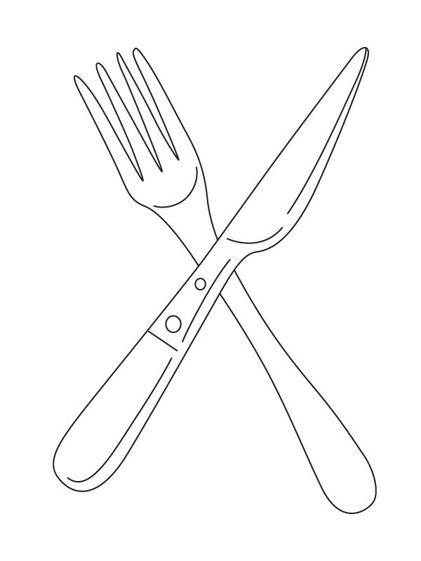 Knife and fork Coloring page