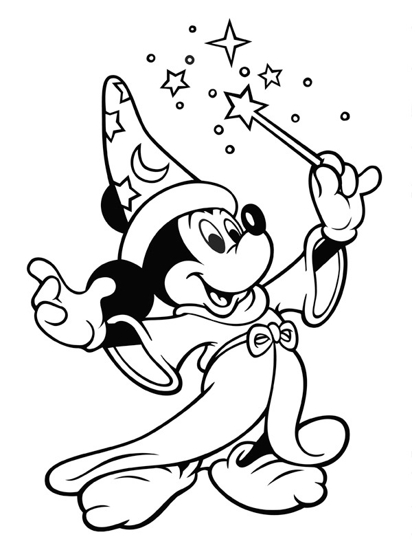 Micky mouse Magic Coloring page