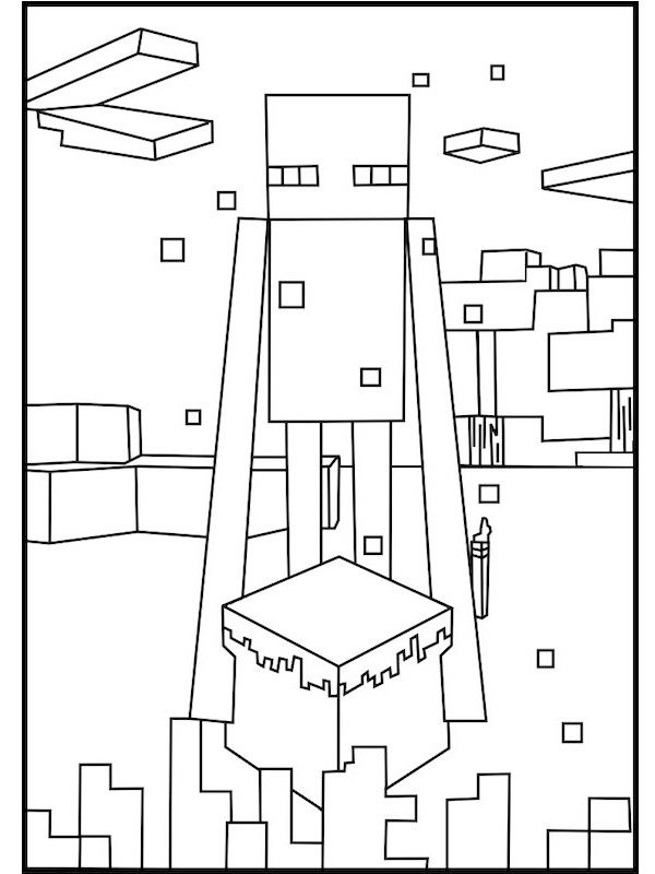 Minecraft man Coloring page