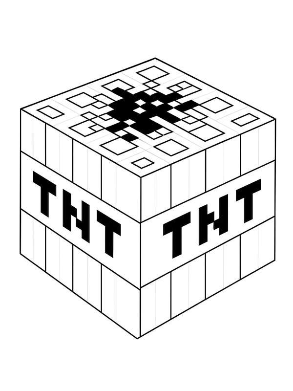 Minecraft TNT block Coloring page Minecraft TNT block Coloring page