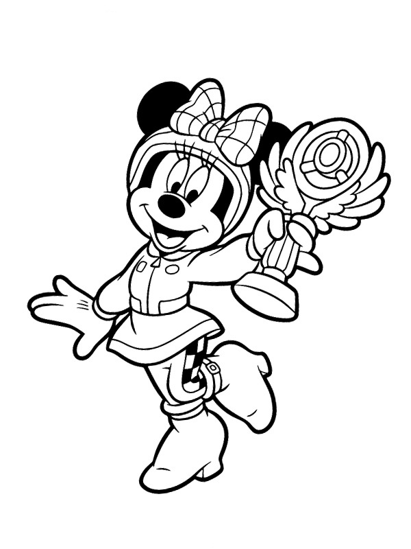 Minnie Mouse of roadster racers Coloring page