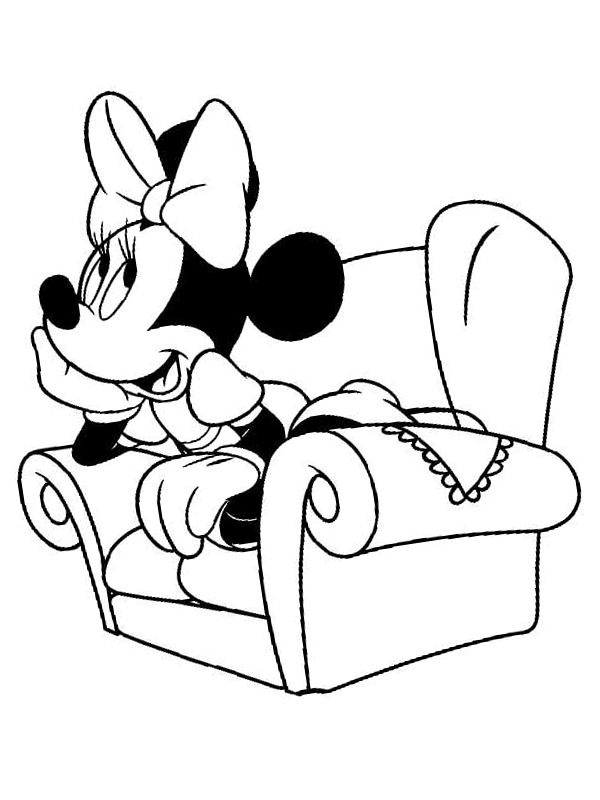 Minnie Mouse on the sofa Coloring page Minnie Mouse on the sofa Coloring page