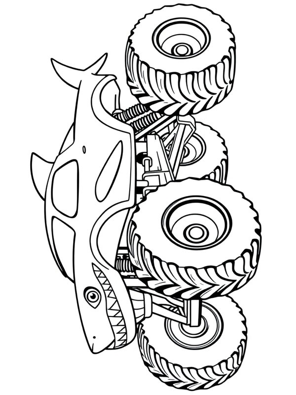 Shark monster truck Coloring page Shark monster truck Coloring page
