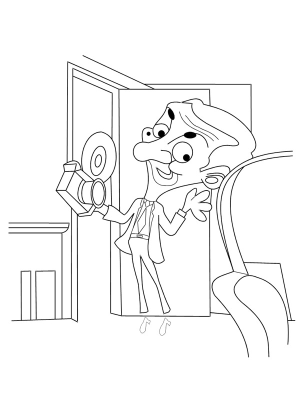 Mr Bean takes picture Coloring page Mr Bean takes picture Coloring page