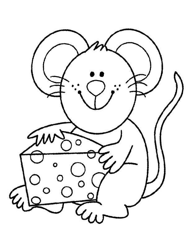 Mouse and cheese Coloring page