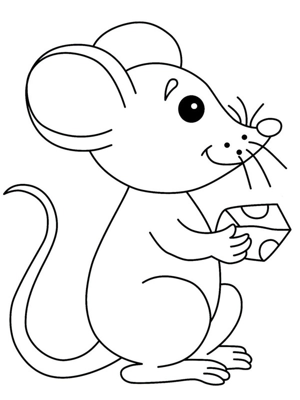 Mouse with cheese Coloring page