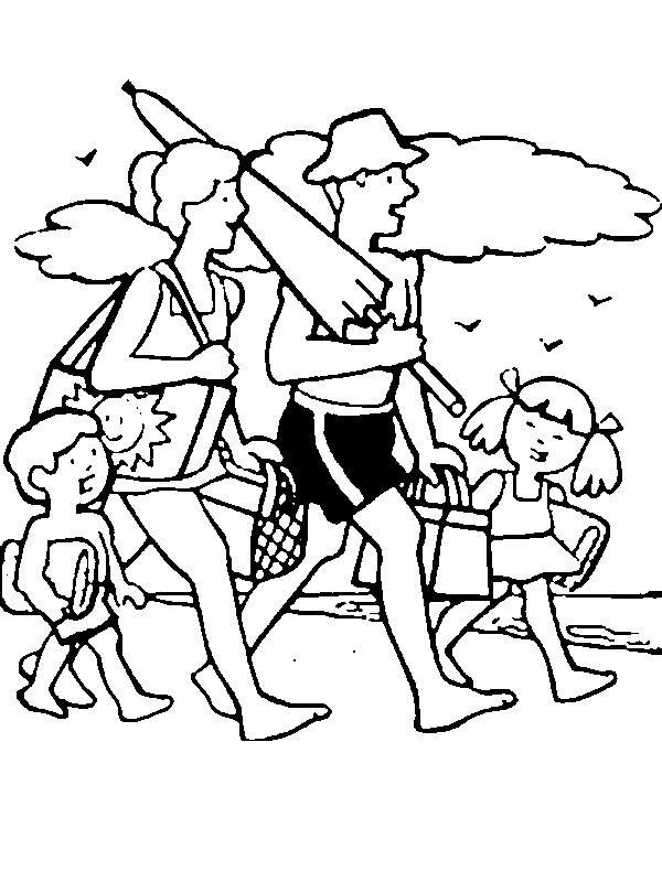 To the beach Coloring page