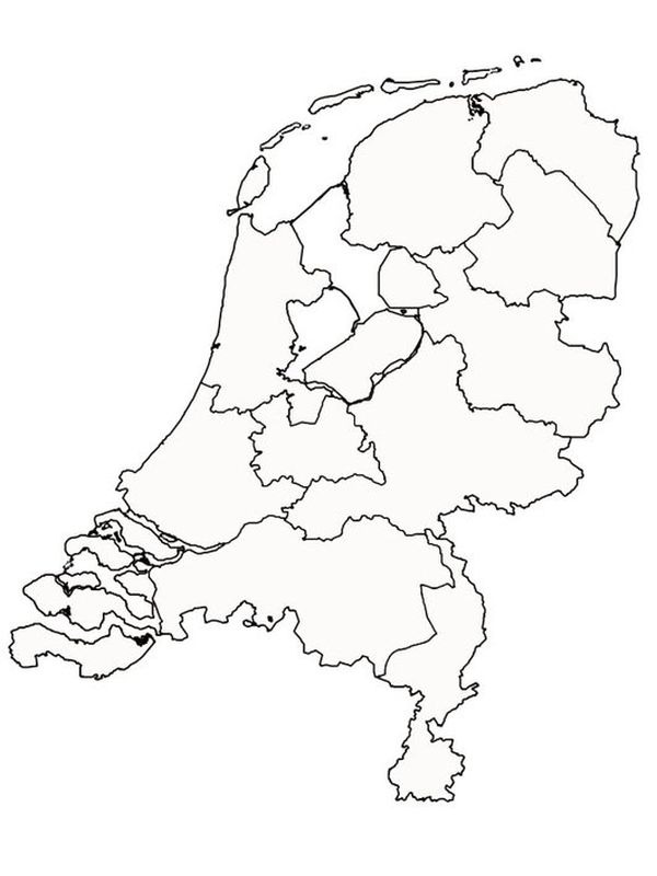 Map of the Netherlands Coloring page