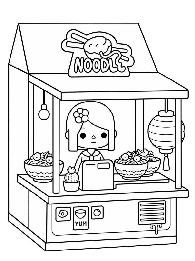 Noodle Restaurant (Toca Boca) Coloring page Noodle Restaurant (Toca Boca) Coloring page