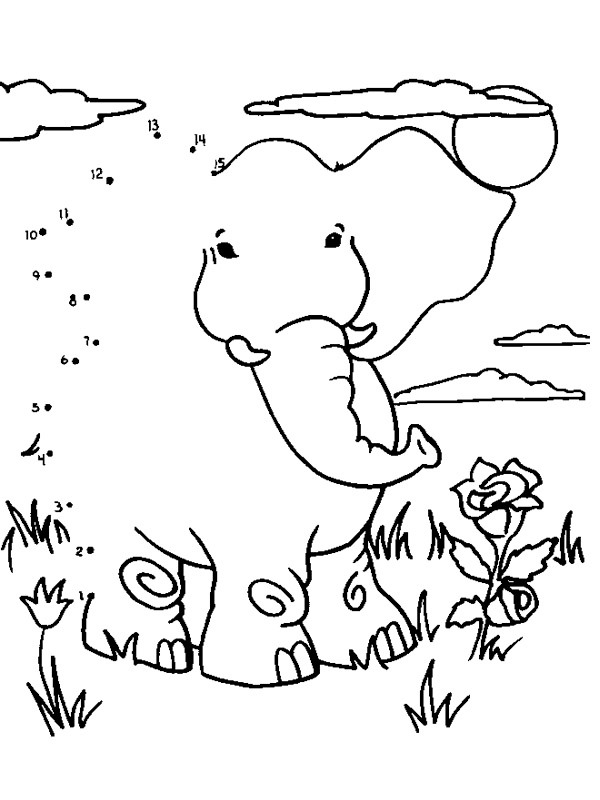Draw an elephant Coloring page