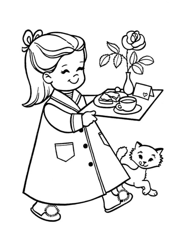 Breakfast delivery Coloring page Breakfast delivery Coloring page