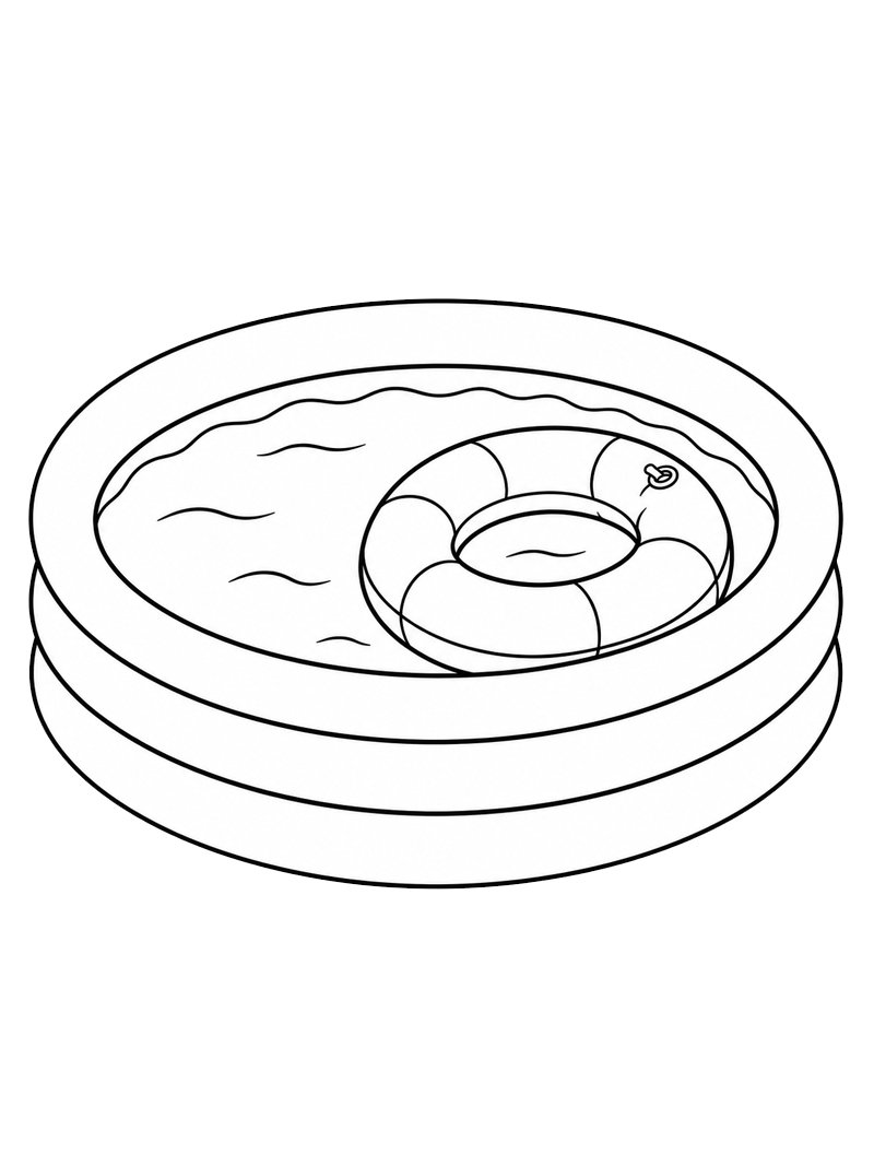 Inflatable Swimming Pool Coloring page Inflatable Swimming Pool Coloring page