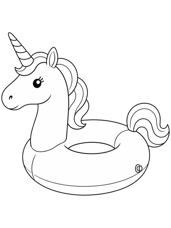Inflatable Unicorn Coloring page