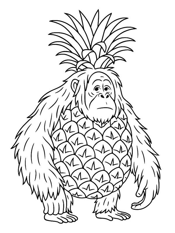 Orangutini Ananasini Coloring page Orangutini Ananasini Coloring page