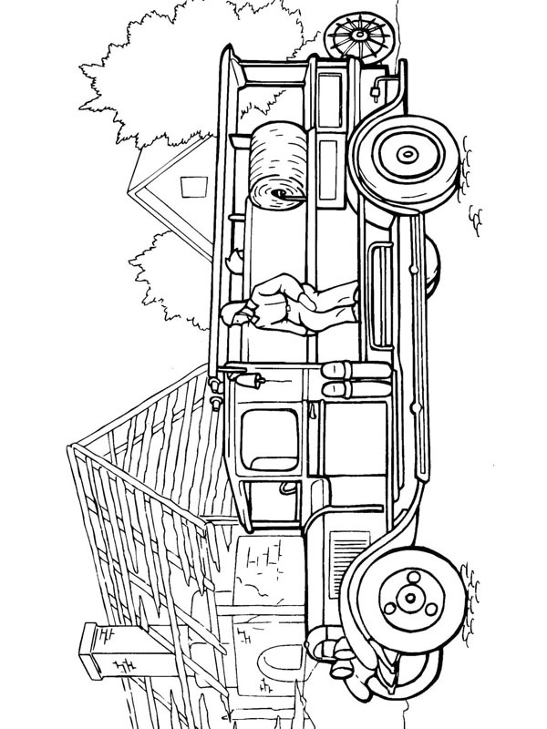 Classic firetruck Coloring page