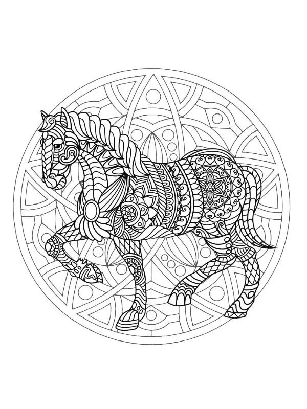 Horse Mandala Coloring page