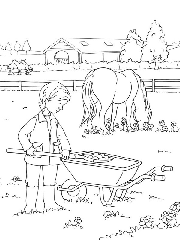 Horse at the farm Coloring page