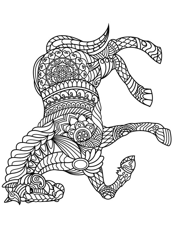 Horse for adults Coloring page