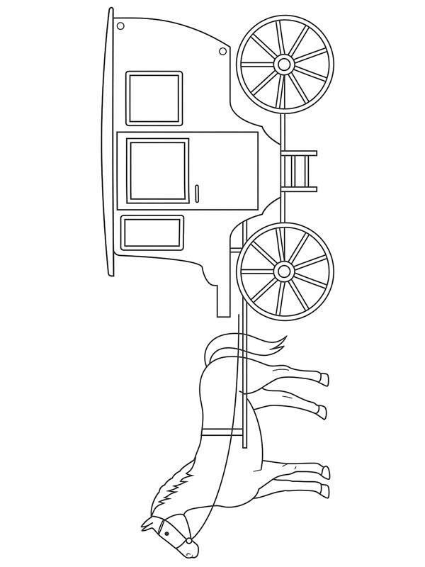 Horse-drawn carriage Coloring page