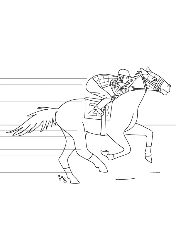 Horse racing Coloring page