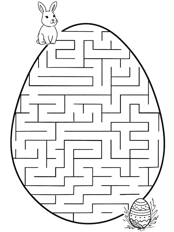Easter egg maze Coloring page