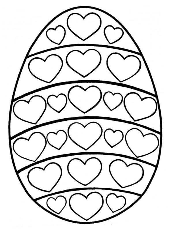 Easter egg with hearts Coloring page