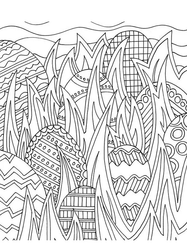Easter eggs in the grass Coloring page