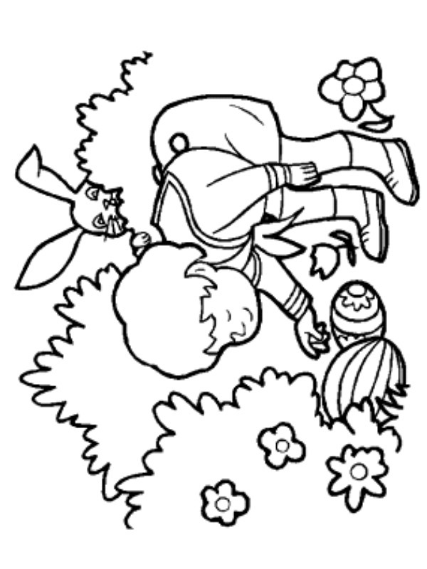 Easteregg hunting Coloring page