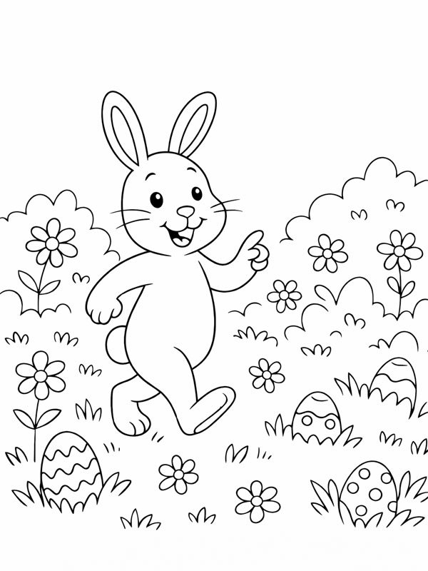 Easter egg hunt Coloring page