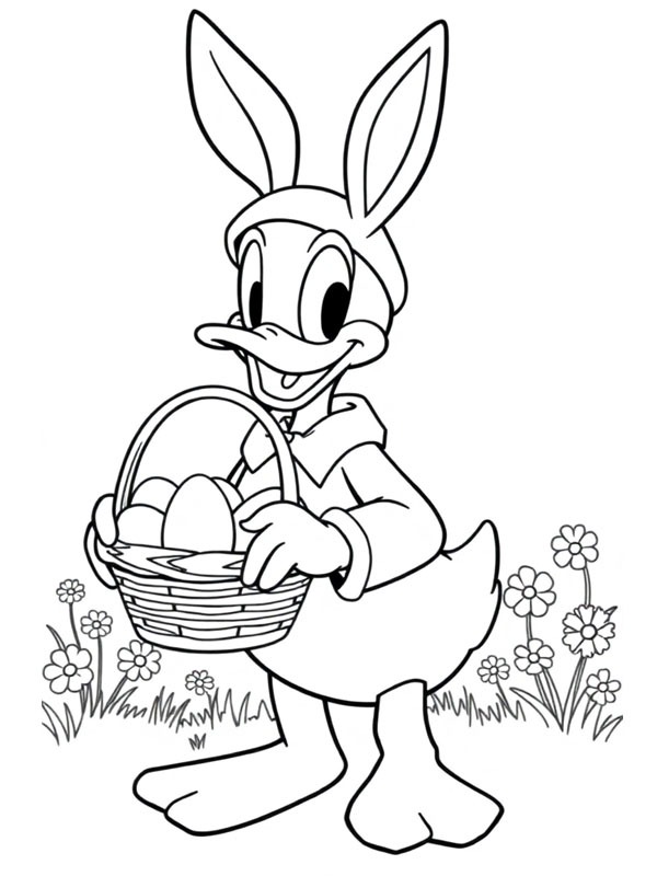 Easter Bunny Donald Duck Coloring page Easter Bunny Donald Duck Coloring page