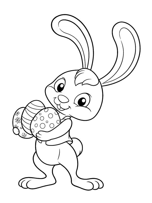 Easter bunny with eggs Coloring page