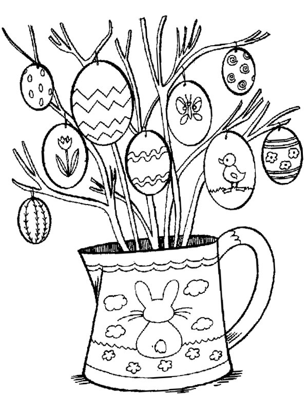 Easter branch Coloring page