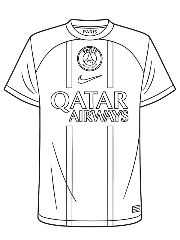 Paris Saint Germain Shirt Coloring page Paris Saint Germain Shirt Coloring page