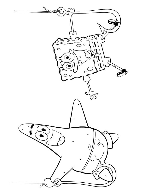 SpongeBob and Patrick Star Coloring page