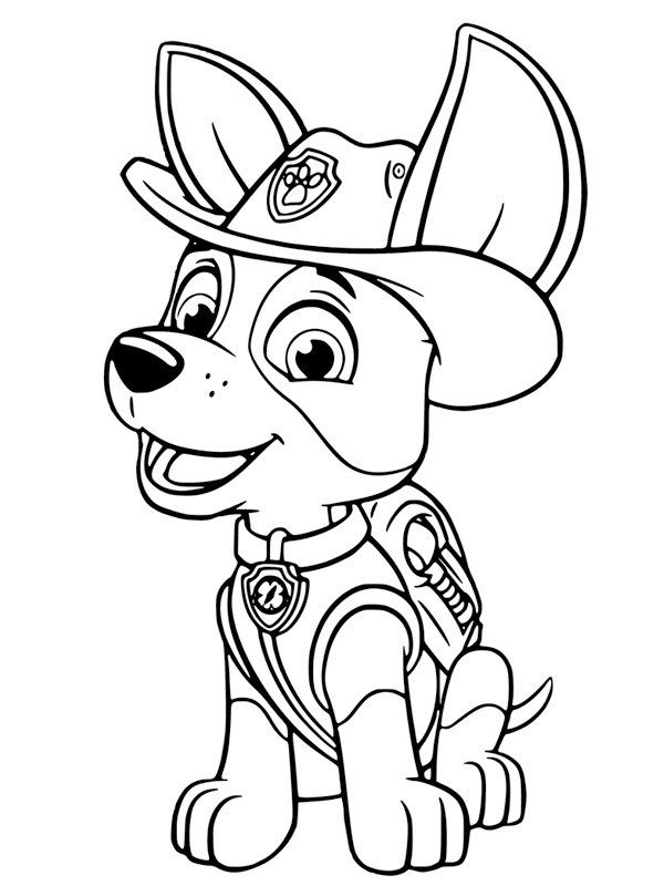 Paw Patrol Tracker Coloring page Paw Patrol Tracker Coloring page