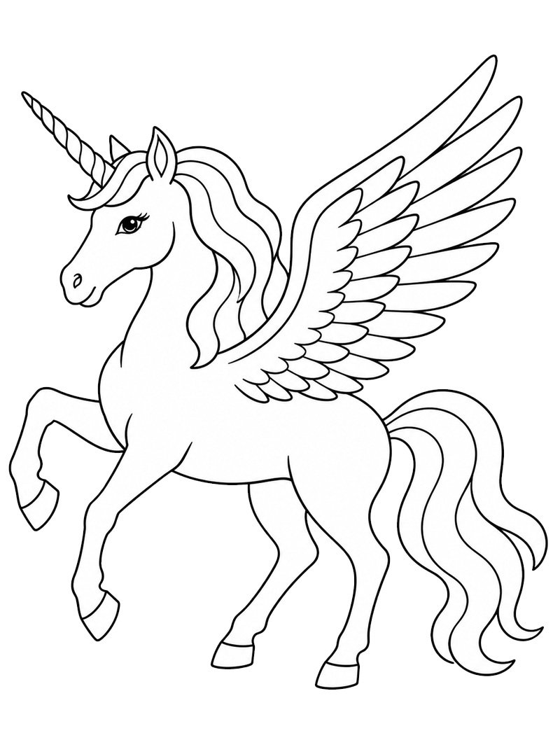 Pegasus Unicorn Coloring page