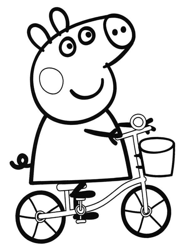 Peppa on the bike Coloring page