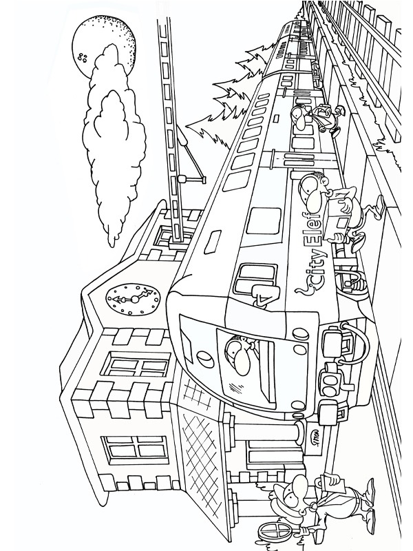 Railway platform Coloring page