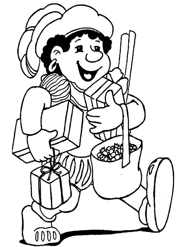 Piet brings presents Coloring page Piet brings presents Coloring page