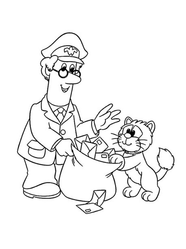 Pat Clifton and Jess the cat Coloring page